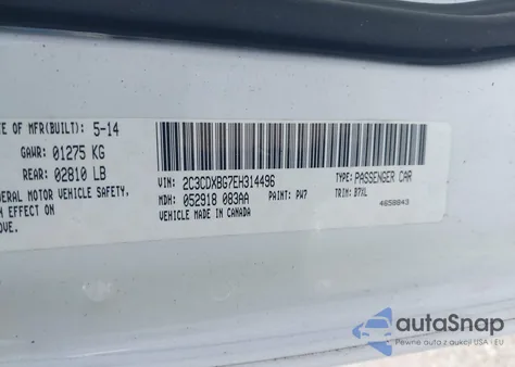 2014 Dodge Charger Se z USA, uszkodzony, nr VIN 2C3CDXBG7EH314496